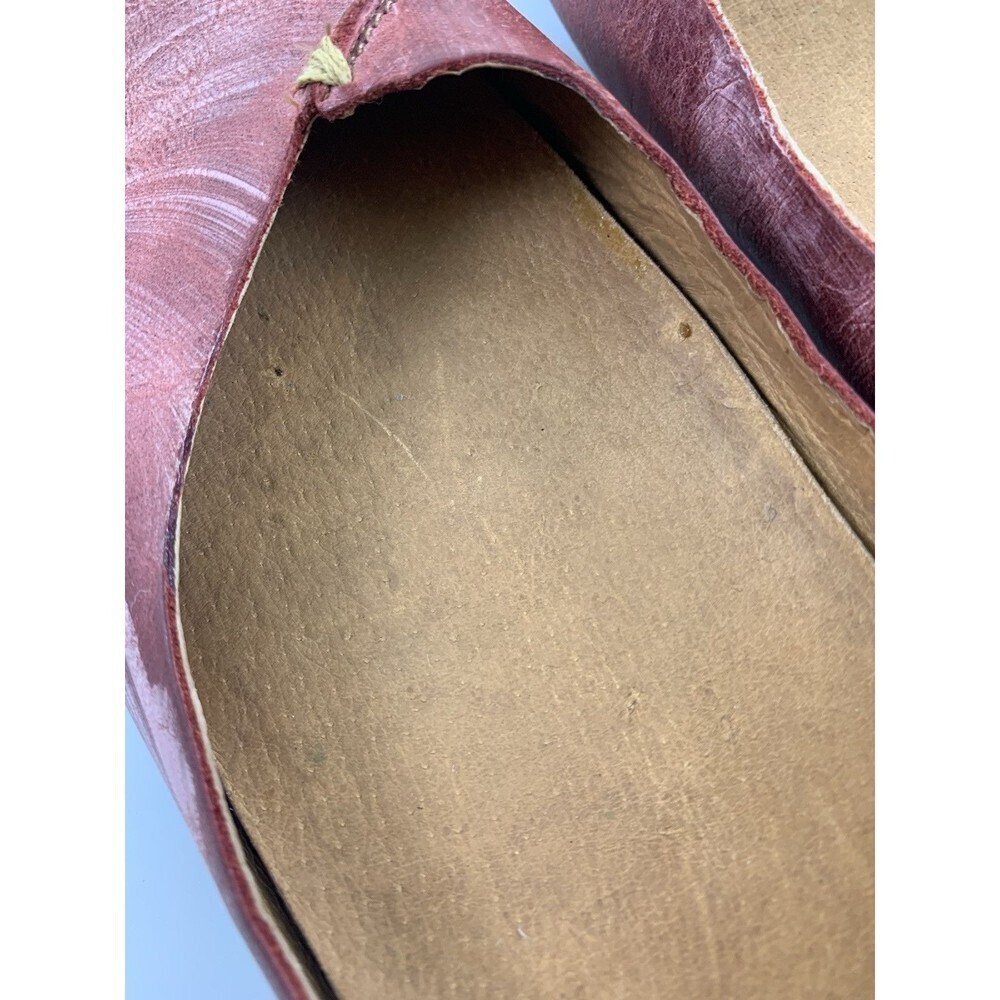 Olukai Pueo Ballent Flat Brushed Red Leather Slip On Round Toe Comfort Womens 9 - Picture 9 of 12